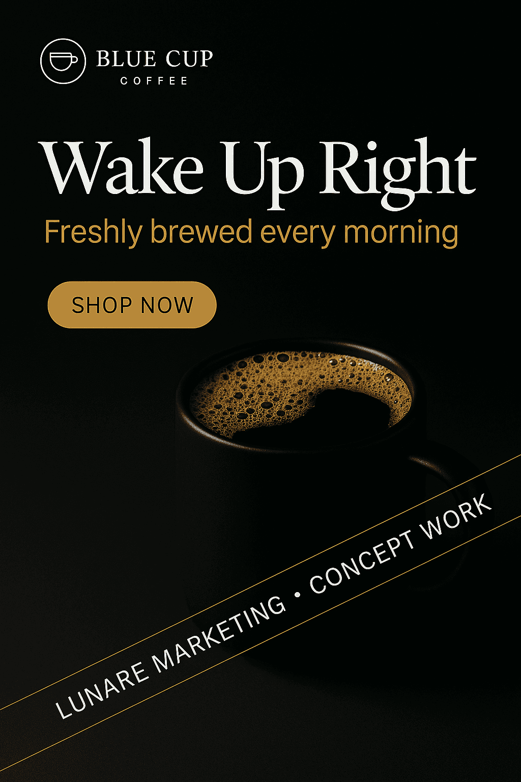 Blue Cup coffee concept